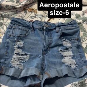 Aeropostale Distressed Blue Jean Shorts